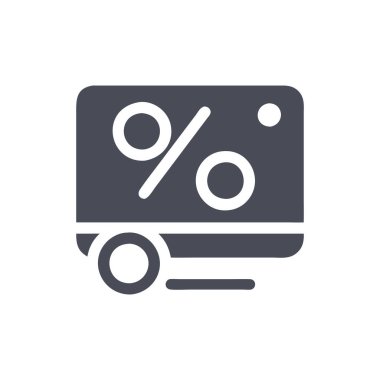 indirimli vektör simgesi, doldurulmuş düz işaret, katı vektör sembolü, beyaz arkaplanda izole edilmiş vektör illüstrasyonu, logo illüstrasyonu