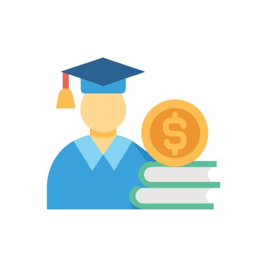 eğitim vektörü düz renk simgesi