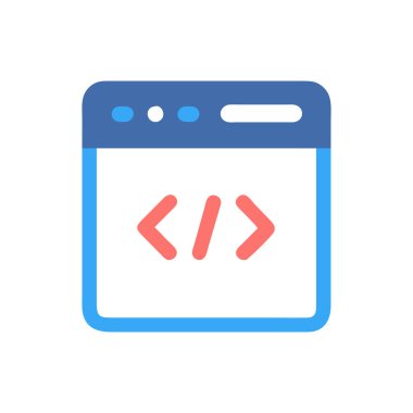 mobil kodlama vektörü düz simgesi