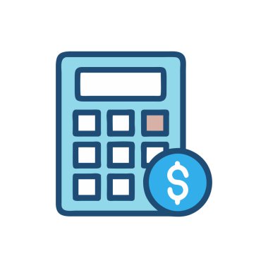 hesap makinesi vektörü düz renk simgesi