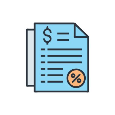 iş belgesi düz simgesi beyaz arkaplan, vektör, illüstrasyon üzerinde izole