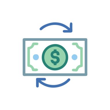 Dolar vektörü düz renk simgesi