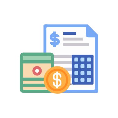 Dolar, hesap makinesi, hesap makinesi, düz renk çizgisi simgesi