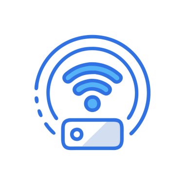 Beyaz arkaplanda wifi vektör simgesi.