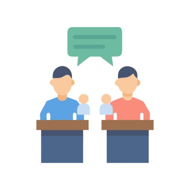 Konuşma baloncukları olan iş adamları vektör illüstrasyon tasarımı