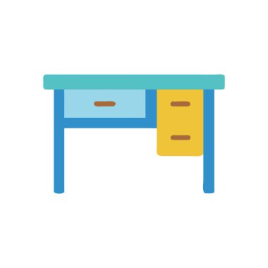 masa mobilyası renkli vektör simgesi.