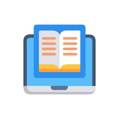 çevrimiçi öğrenme simgesi vektör illüstrasyonu