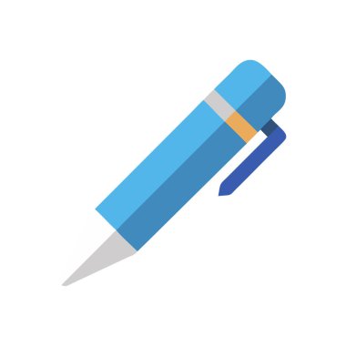 kalem düz vektör simgesi