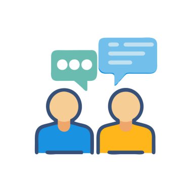 Sohbet ve insanlar vektör illüstrasyonu