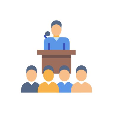 Web ve mobil uygulaması tasarımı, podyum logo kavramı için beyaz arka plan üzerinde izole podyum simge vektör