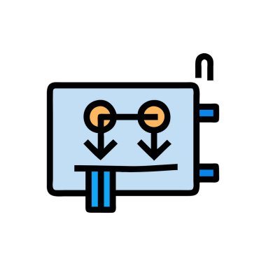 Beyaz arkaplanda grafik çizelgesi simgesi olan taslak sunum tahtası. vektör illüstrasyonu.