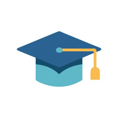 Mezuniyet şapkası ikonu. düz dizayn vektörü 10