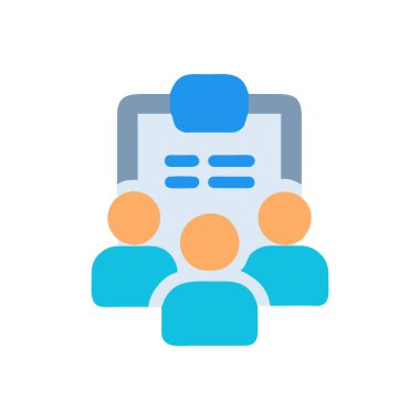 çevrimiçi sohbet renk çizgisi simgesi beyaz arkaplanda izole edildi