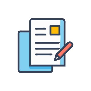 Bir belge simgesinin vektör illüstrasyonu