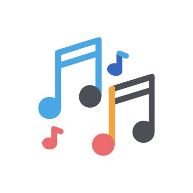 Müzik notası simgesinin vektör illüstrasyonu