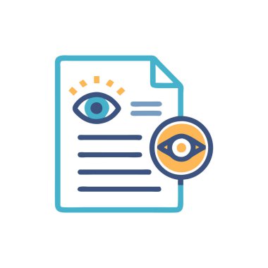 göz simgesi vektör illüstrasyon tasarımı içeren belge