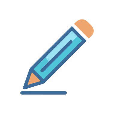 Beyaz arkaplana kalem vektör illüstrasyonu yazılıyor