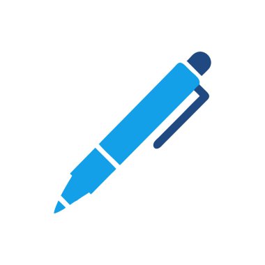 Kalem vektör simgesi. Beyaz arkaplanda renk simgesi ana hatları sembolü. Basit vektör çizimi, logo ve grafik biçimi.