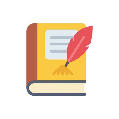 Kalem izole edilmiş vektör illüstrasyon tasarımı içeren kitap