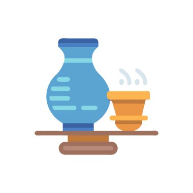 İzole kahve demliği vektör tasarımı