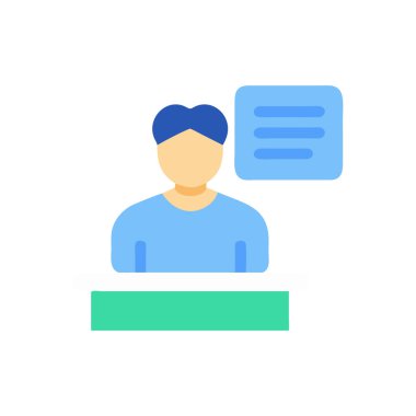 sohbet vektörü düz renk simgesi