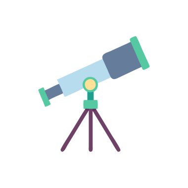 teleskop düz simgesi, vektör, illüstrasyon