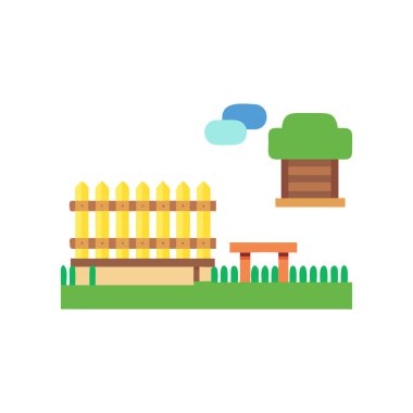 Çitli ve ağaçlı bahçe