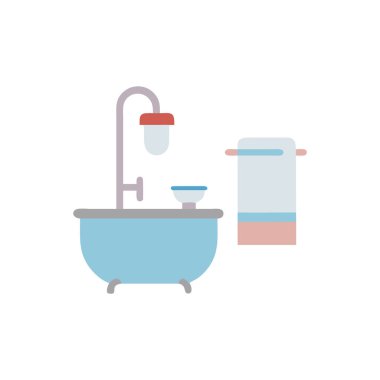 banyo vektörü düz simge tasarımı