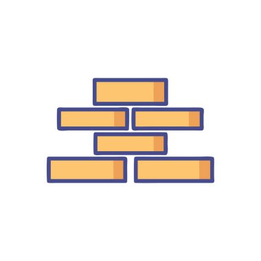 Tuğla duvar simgesi. vektör illüstrasyonu