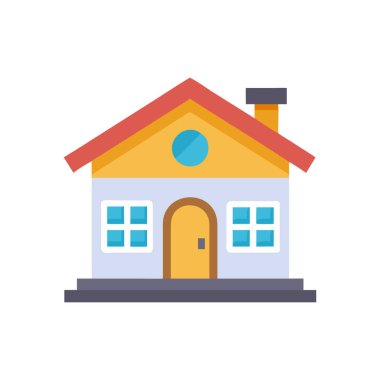 Ev ikonu. Web için ev vektör simgelerinin düz çizimi