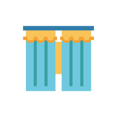 izole perde ikon vektör tasarımı