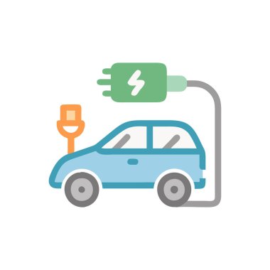 Araç şarj istasyonu beyaz arkaplanda izole edildi