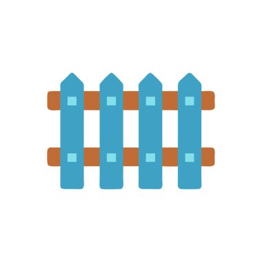 Bahçe bahçesinin bahçe bahçesi ve bahçe teması illüstrasyonunun çit düz ikonu tasarımı.