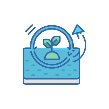 ekoloji vektörü düz renk simgesi