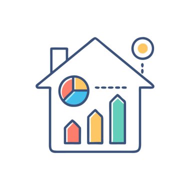 iş grafiği simgesi ince çizgi biçiminde