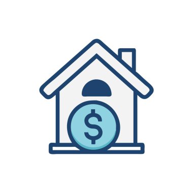 ev vektörü düz renk simgesi