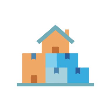 Beyaz arkaplanda çatı simgesi olan ev