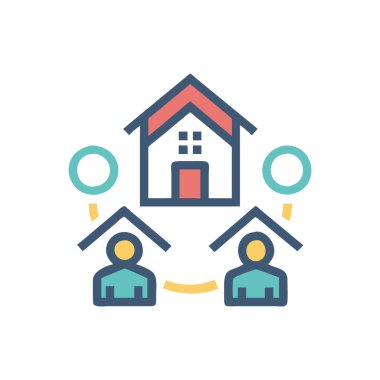 Ev ikonu vektörlü ev. İnce çizgi işareti. izole edilmiş sınır sembolü çizimi