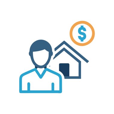 Emlakçı simgesi vektör simgesi