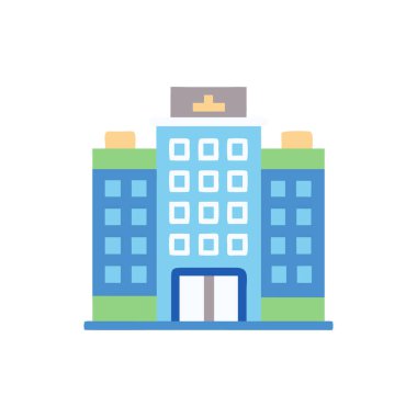 Hastane binası vektör düzlüğü simgesi