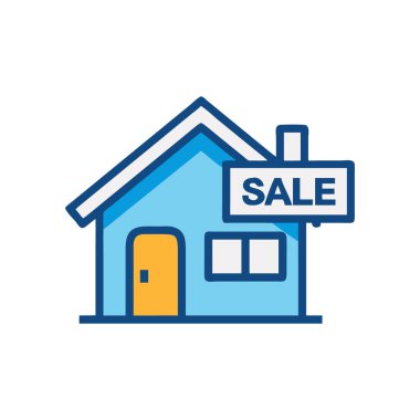 Beyaz arka planda izole edilmiş ev satış simgesi. ev sembolü