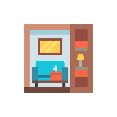 ev mobilyası düz tasarım ikon vektörü