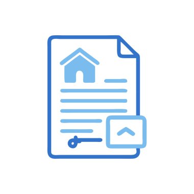 Belge simgesi vektör illüstrasyonlu ev