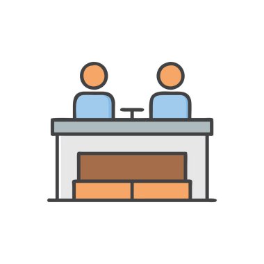 Ofis tablosunun modern simgesinin vektör illüstrasyonu