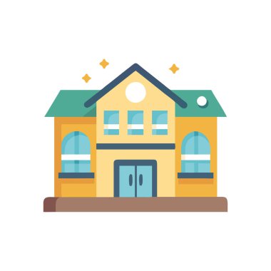 Okul inşa vektör illüstrasyonu. Okul ve üniversite konsepti. düz tasarım biçimi.