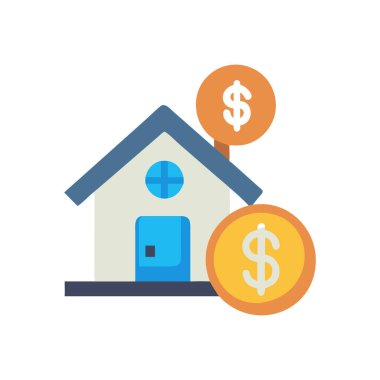 Dolar evi düz simgesi