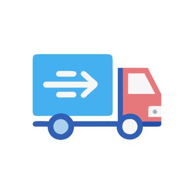 dağıtım kamyonu ikonu vektör çizimi