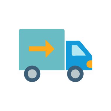 Beyaz arka plan, vektör, illüstrasyon izole kamyon düz simgesi