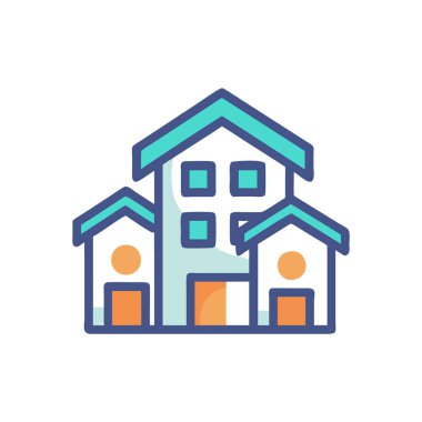 Beyaz arka planda izole edilmiş ana hatlı ağaç simgesi olan ev. ev sembolü