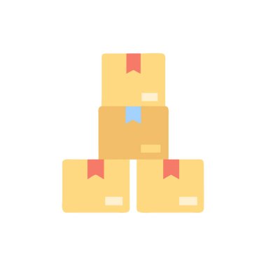 kutu düz renk simgesi, vektör illüstrasyonu